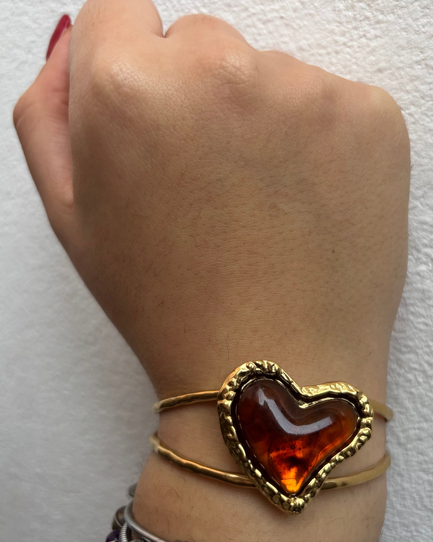 Bracciale cuore, effetto marmorizzato