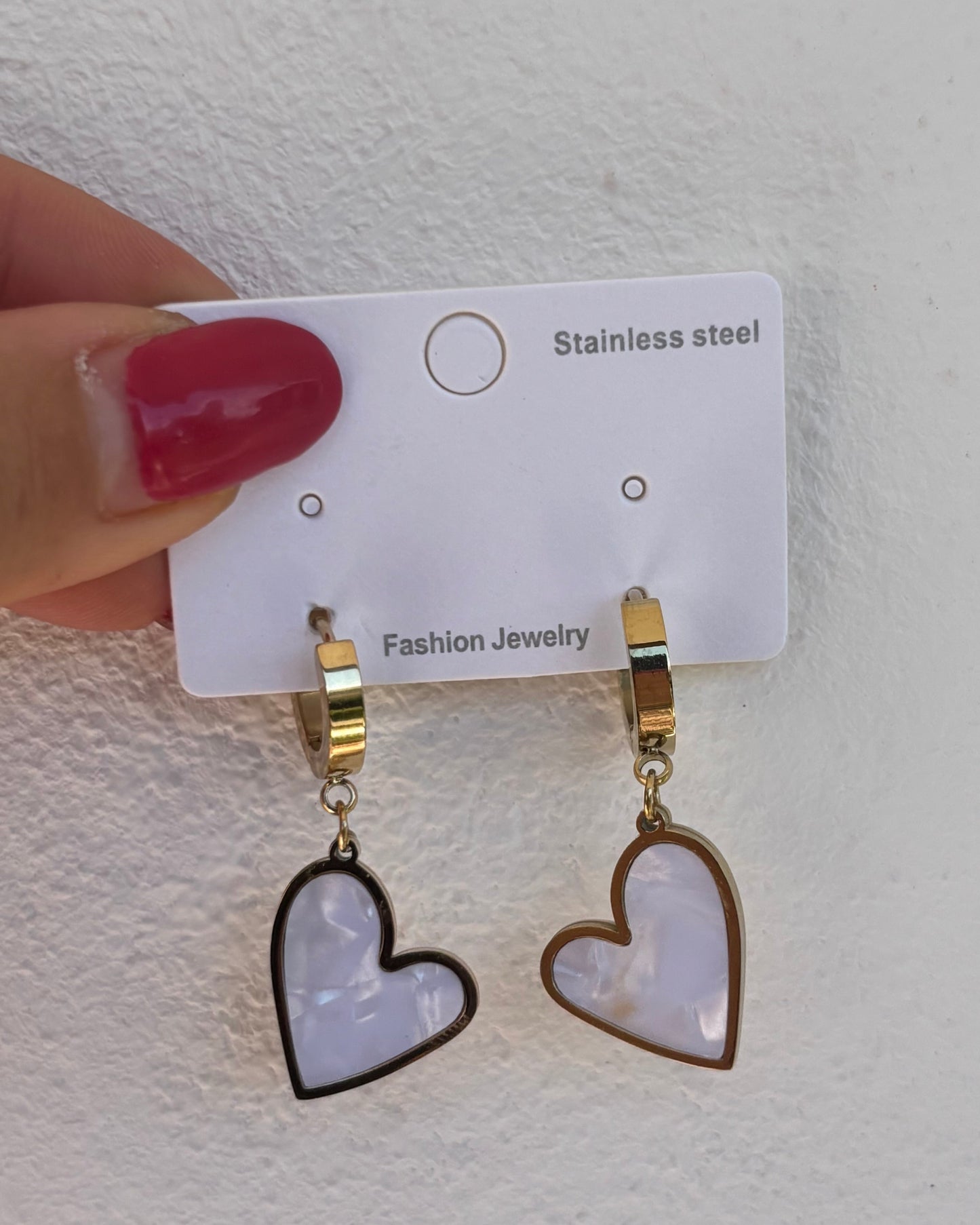 Orecchini cuore bianco