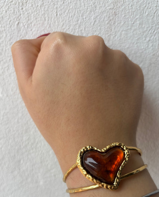 Bracciale cuore, effetto marmorizzato