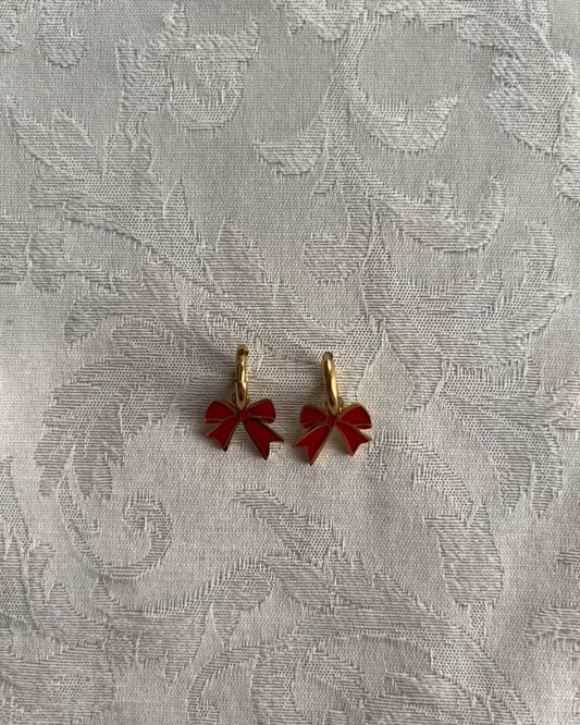 Orecchini fiocco rosso