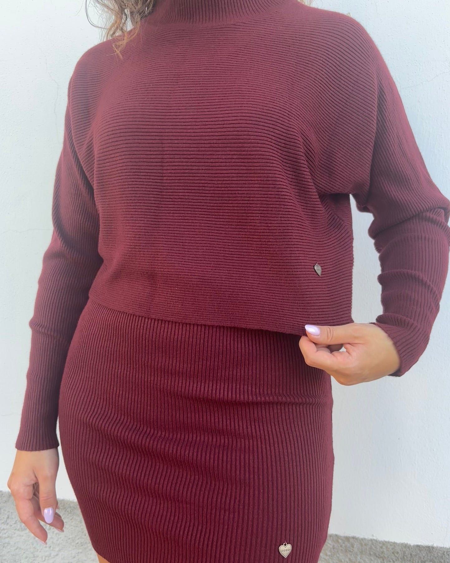 Abito a costine con maglia